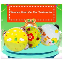 Детские игрушки для младенцев деревянные погремушки-барабаны нетоксичные Защита окружающей среды мягко столкновения Громкий Звук Музыкальный барабан игрушки для детей