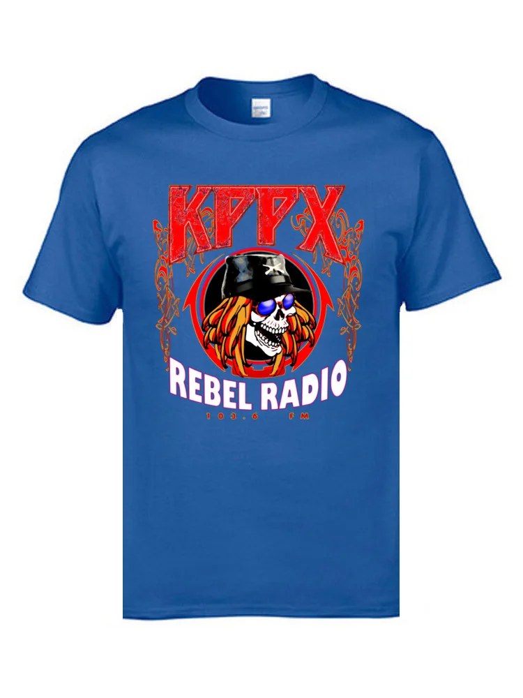 New Coming KPPX radio 3522 Custom T Shirts Crewneck 100% Cotton Fabric Man Tops Shirts Short Sleeve Summer/Autumn Custom T-Shirt KPPX radio 3522 blue