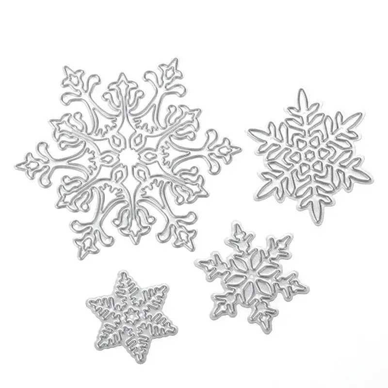 

4pcs Christmas Snowflake Metal Cutting Dies Stencils for Scrapbooking Album Paper Card Diary Hand Craft Template Decorative