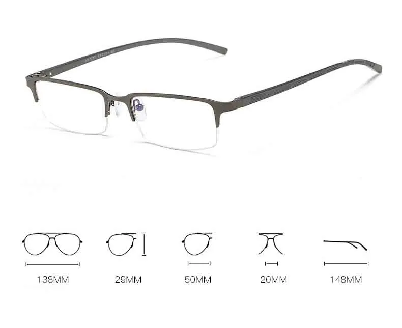 Квадратная оптика стильная оправа для очков мужские и женские металлические полуоправы очки по рецепту очки