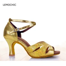 LEMOCHIC/женская и взрослая профессиональная бальная комната латиноамериканское танцевальное Самба Танго полюс удобные летние туфли на высоком каблуке с мягкой подошвой для танцев