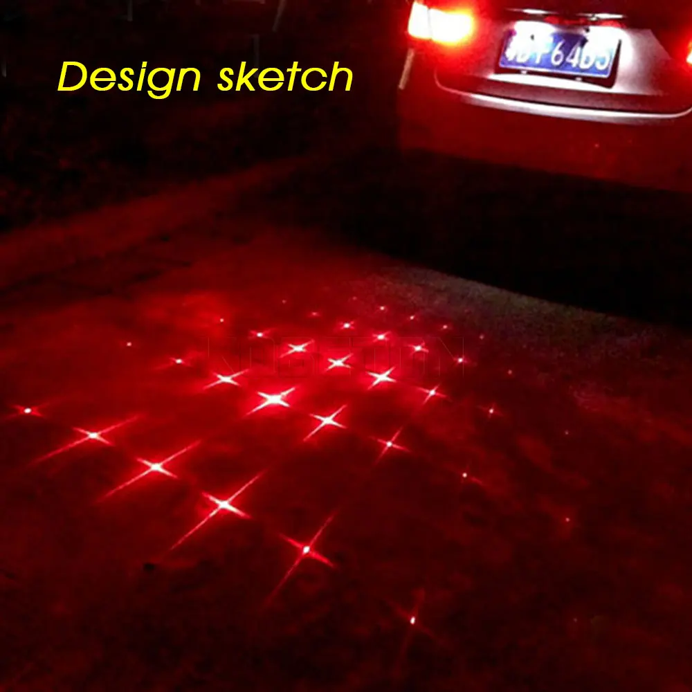 

Car Anti-collision Laser tail Fog Light LED laser Warning Light patterns Auto Anti-fog Parking Stop Braking Signal Indicators