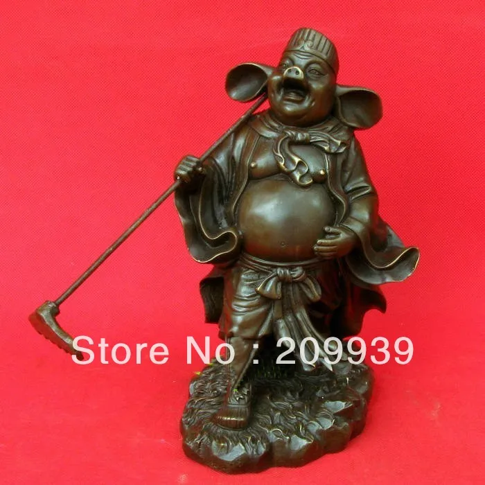 

00462 `Chinese mythology < Journey to the West Marshal canopy*zhubajie bronze statue