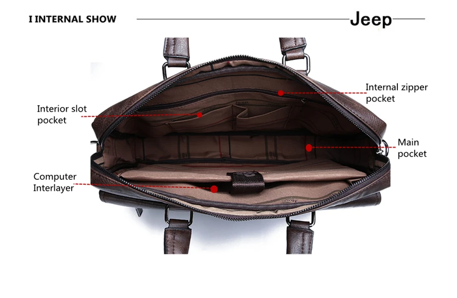 JEEP BULUO Men Briefcase Bag