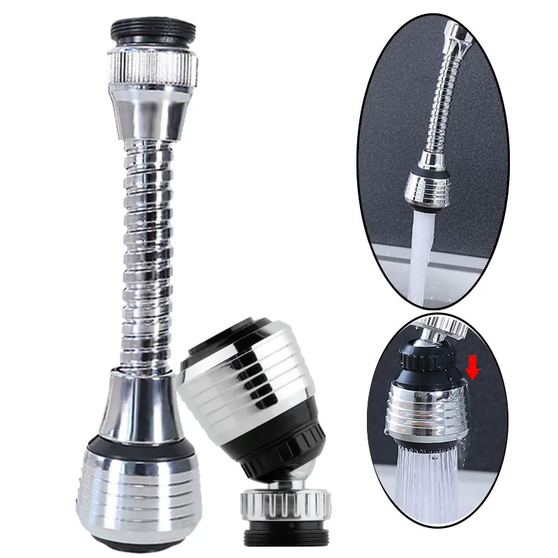 

Long/Short 2 Modes Water Saving 360 Degrees Rotation Faucets Aerators ABS Plastic Kitchen Water Tap Extender Faucet Spouts