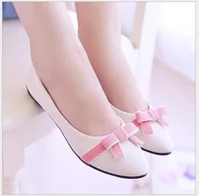 2017 Printemps doux bowtie tête ronde chaussures plates femme mode confortable ballet appartements