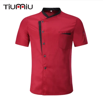 

M-3XL High Quality Wholesale Unisex Kitchen Cooker Chef Uniforms Bakery Food Service Short Sleeve Breathable Chef Jacket & Apron