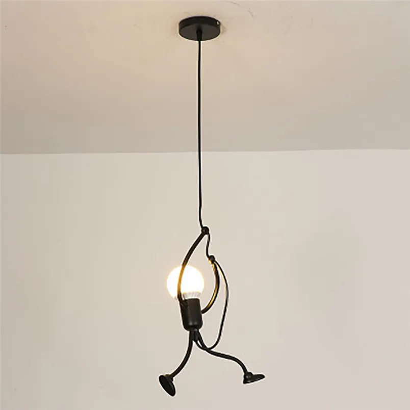 Современная Очаровательная подвесная люстра, креативная железная Подвесная лампа для внутреннего освещения, маленькая Люлька-гуманоид