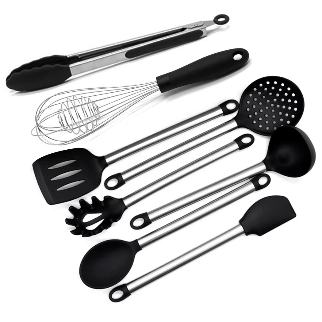 8 Pcs Super Sturdy Cooking Utensils Set & Non Stick Silicone Tips For