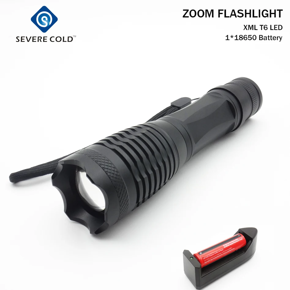 

Aluminum Waterproof Zoomable XML T6 LED Flashlight Torch Light Lamp for 18650 Rechargeable Battery