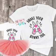 cute matching outfits big sister little sister fashion easter mommy and me family clothing little girl clothes cartoon bunny little big girl