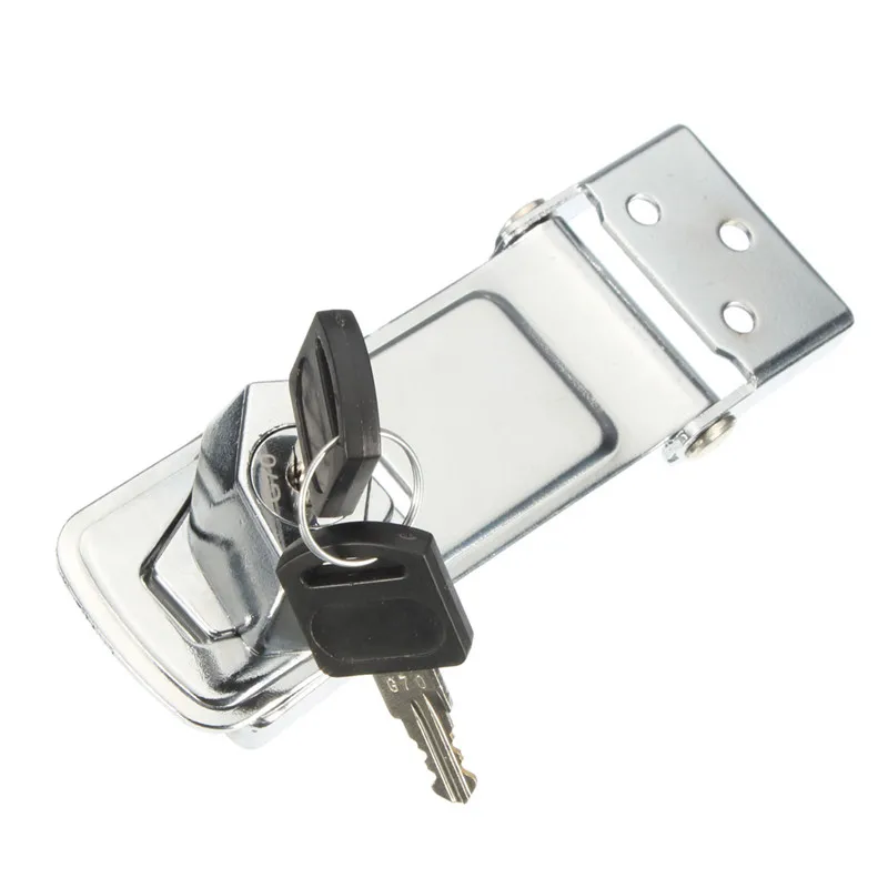 

MTGATHER 105mm Self Locking Security Hasp Staple 2 Keys Lock Shed Cupboard Padlock Durable And Convenient
