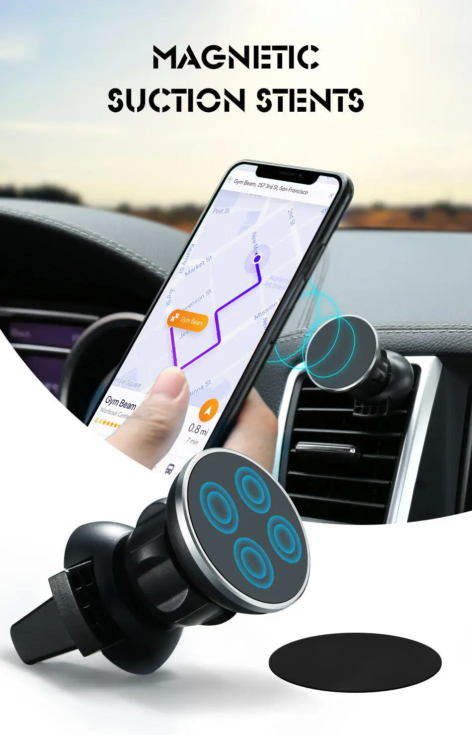 CASEIER магнитный автомобильный держатель телефона для iPhone Samsung 360 Air Mount магнитный держатель для телефона в автомобиле gps Стенд универсальные держатели подставка для телефона