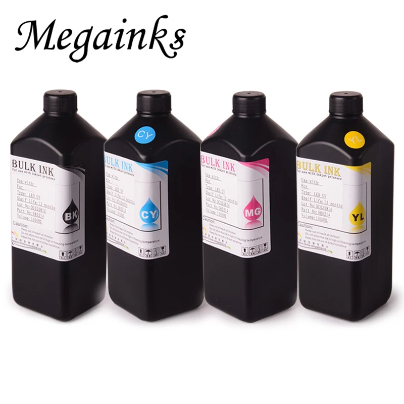 4 бутылки/комплект 1000 мл светящиеся в ультрафиолетовом свете чернила для Roland Mimaki Mutoh DX3 DX4 DX5 DX6 DX7 печатающей головки и Настольный планшетный струйный принтер