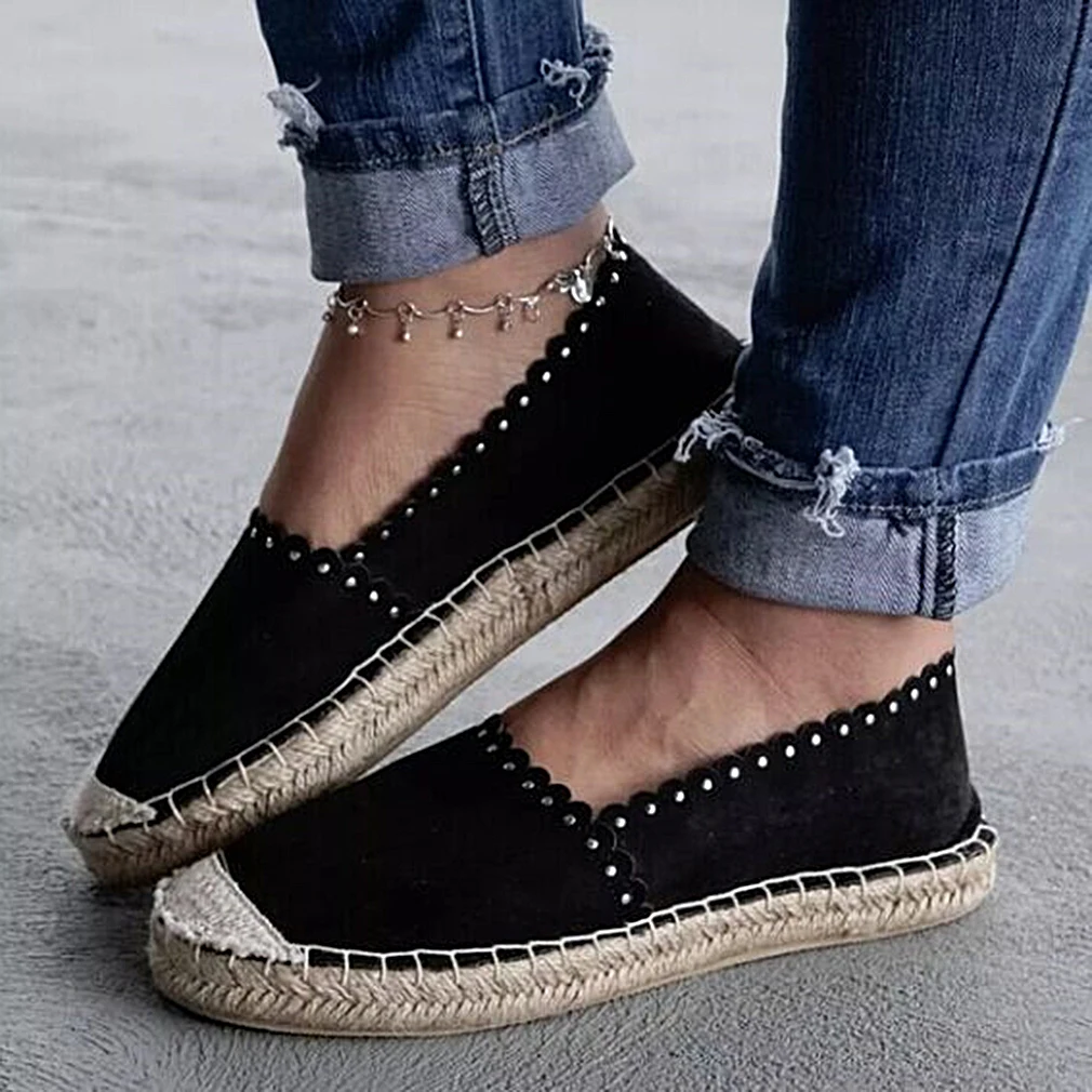 Frauen Müßiggänger Leichte Faule Freizeit Casualshoes Atmungsaktive Flache Fischer Weiche On Frühling Slip Schuhe Leinen Wohnungen 0OPNX8kwnZ