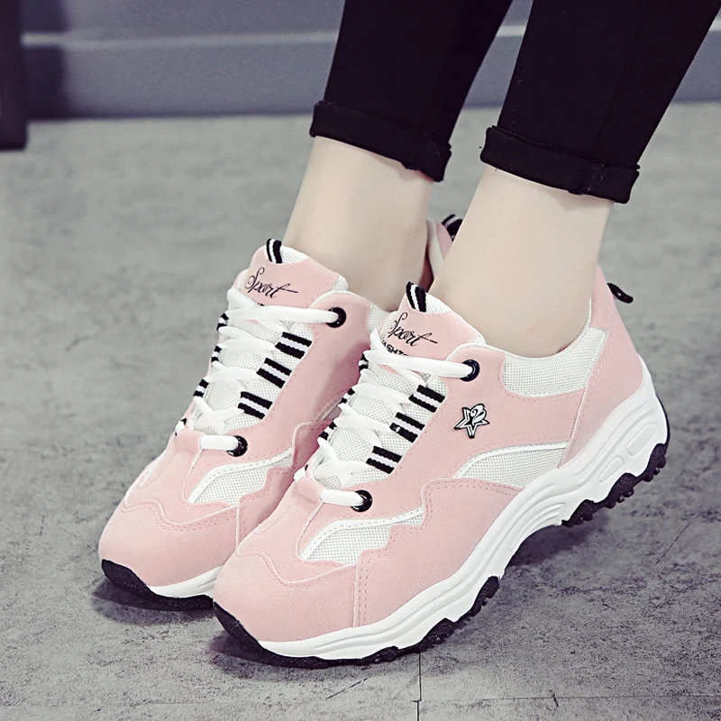 

Women Casual Shoes Spring 2018 Autumn Casual Women Sneakers Air mesh Breathable shoes Flat platform Casual Shoes Female Trainers