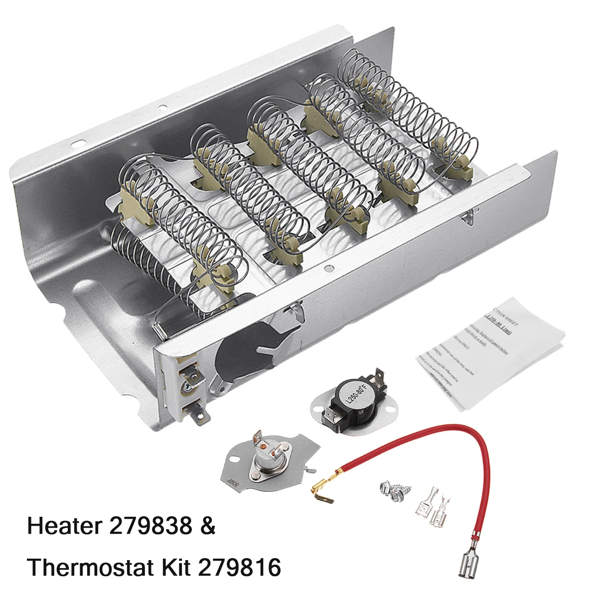 240V 5400W Dryer Heating Element & Thermostat Kit 3403585 For Whirlpool Kenmore Mayta Roper 240V 5400W Dryer Heating Element & Thermostat Kit 3403585 For Whirlpool Kenmore Mayta Roper