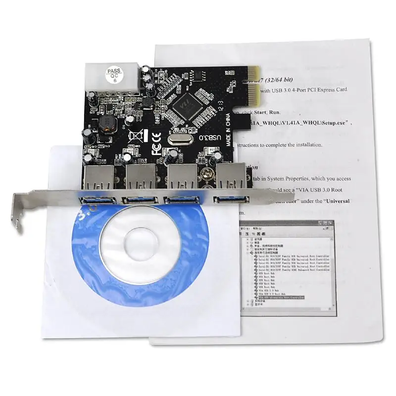 YOC-FAST адаптер USB 3,0 PCI-E PCIE с 4 портами