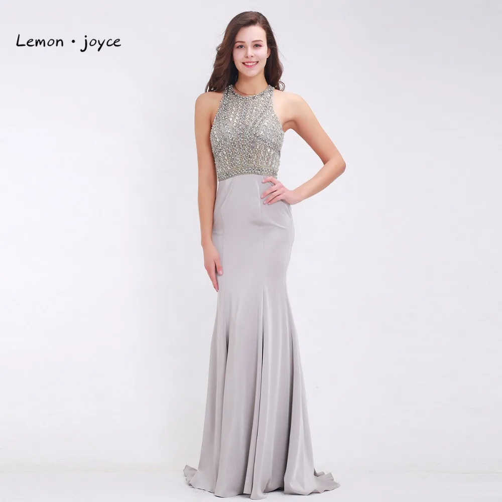 

Stunning Beading Evening Dresses Sexy Halter Backless 2019 Fall New Elegant Floor-Length Long Women's Dresses