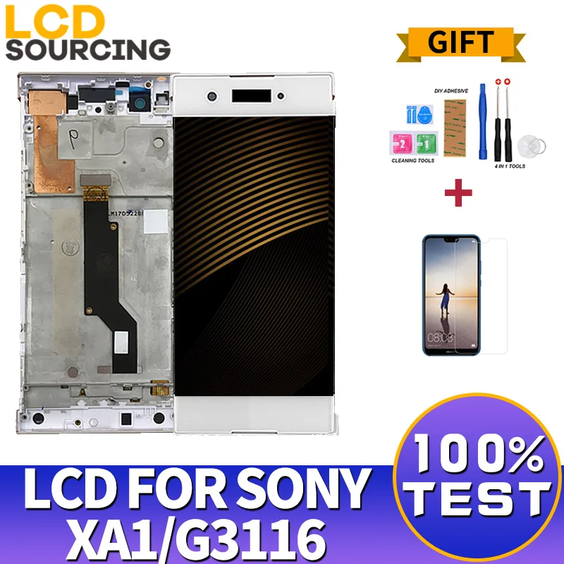 

LCD Display For SONY Xperia XA1 G3116 G3121 G3123 G3125 G3112 5.0 inch Digitizer Assembly Touch screen Frame Replacement Part