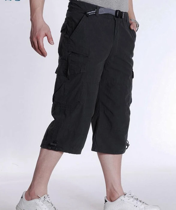 Летние мужские брюки карго с карманами размера плюс, большие, 6XL, 7XL, эластичный пояс, на выход, повседневные, стиль сафари, хлопковые эластичные тянущиеся брюки
