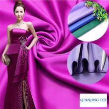 Плотный полиэстер спандекс стрейч матовая атласная ткань хорошая драпировка гладкая для вечернего платья Свадьбы