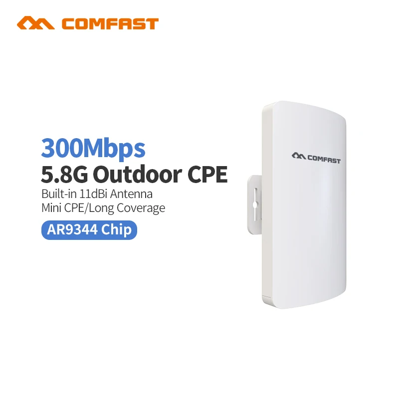 

3KM Comfast CF-E120AV3 Mini 300Mbps 5.8G Wireless CPE WIFI Router Outdoor WIFI Repeater 11dBi Antenna PoE Long Distance WIFI CPE