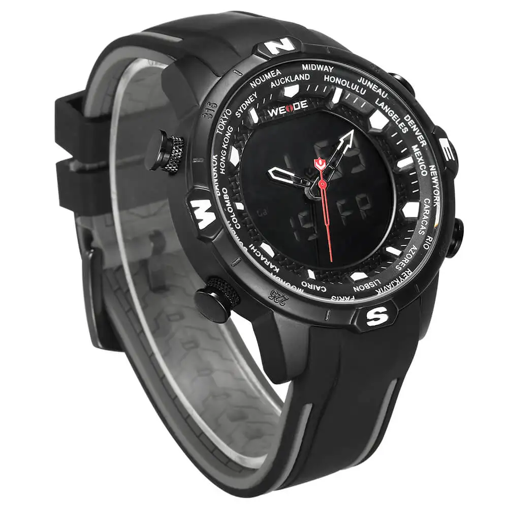WEIDE оригинальный для ЖК дисплея цифровой водостойкий мужские кварцевые часы