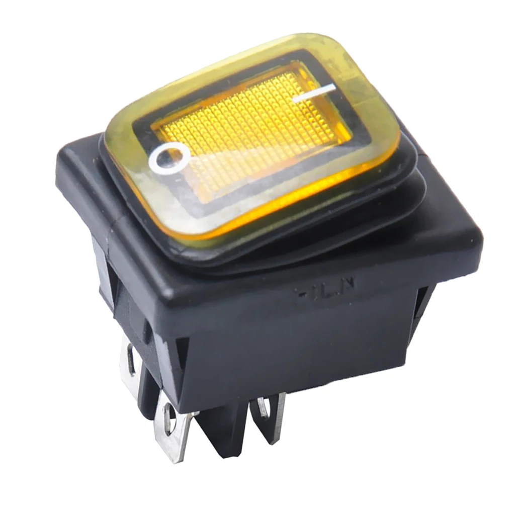 4 Pin On-Off Car Boat Lighted Rocker Toggle Switch Waterproof Protected Against Dust Low Pressure Water