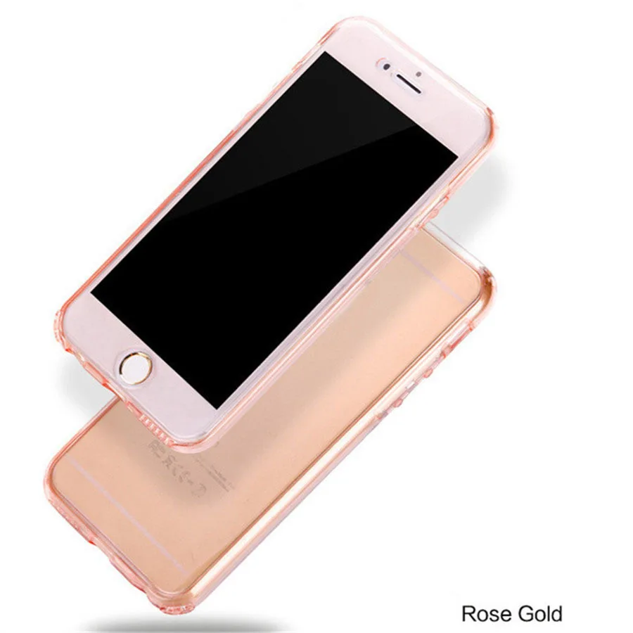 360 чехол для iPhone 5 5S SE 6 6S 7 8 Plus X XS XR Max, мягкий прозрачный чехол из ТПУ для Iphone XSMax 7Plus 8 Plus - Цвет: Rose