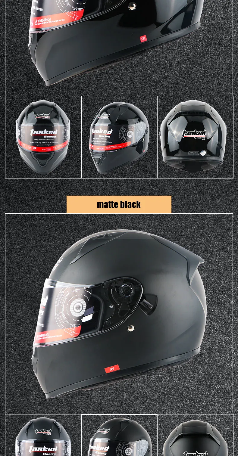 Tanked гоночный мотоциклетный Полнолицевой шлем с двойным объективом противотуманный мотоциклетный шлем для мотокросса защитный шлем Casco Capacete ECE