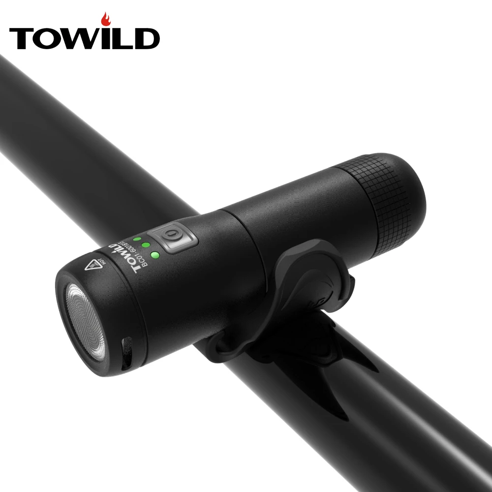 

TOWILD Rechargeable Bike Front Handlebar Cycling Led Light Replaceable Battery Flashlight Torch Headlight Bicycle Accessories