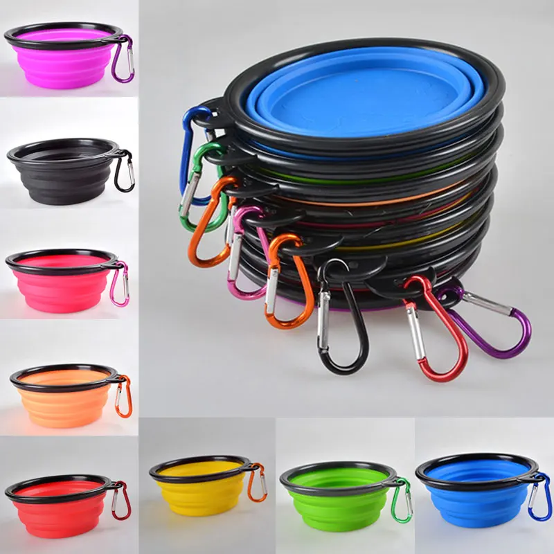 

New Foldable Silicone Dog Bowl Outdoor Travel Portable Collapsible Puppy Feeding Dishes Water Bowl Sale LXY9