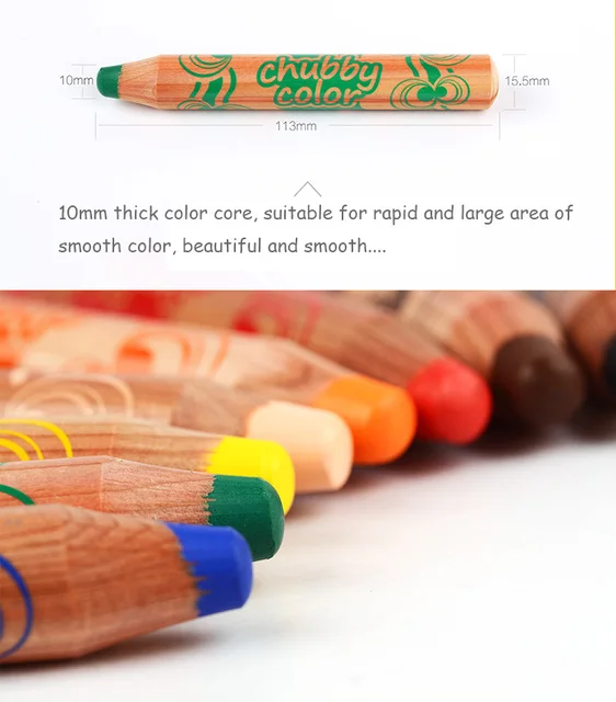 Marco 8 color stationery set fat children painting environmental protection  solid color pencil crayon 3 in one - AliExpress