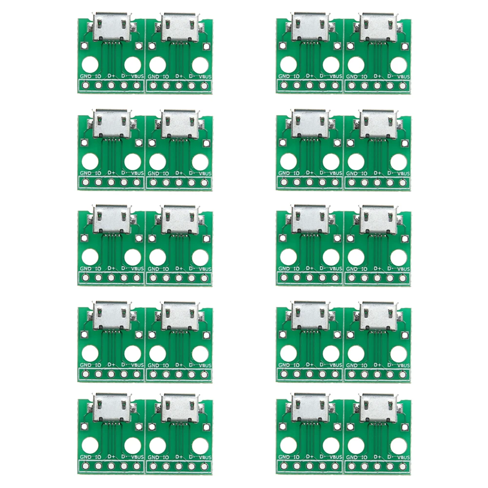 10 шт./лот Micro USB к DIP-адаптер 5pin женский Разъём B Тип PCB конвертер Micro USB окунуться конвертер