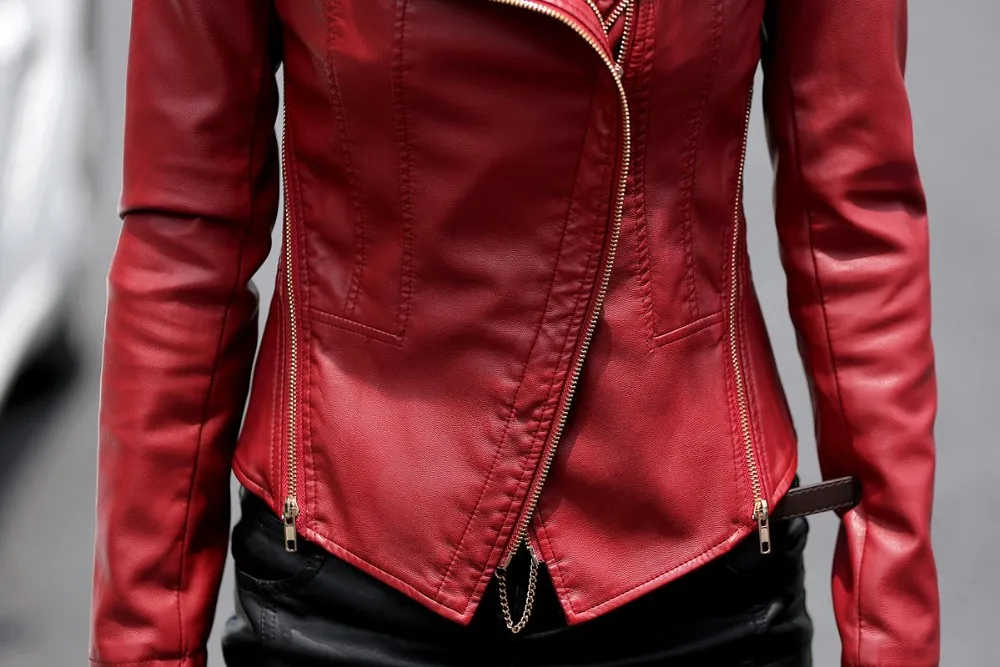 Мотоциклетная кожаная одежда женская весенняя и осенняя тонкая женская кожаная куртка Короткая Повседневная кожаная куртка S-4XL