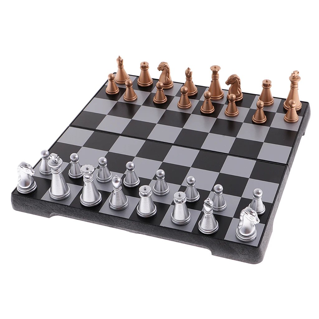 Magnetic 3 in 1 Wooden International Travel Chess Set With folding Chess Board Educational Toys Durable Camping Entertainment