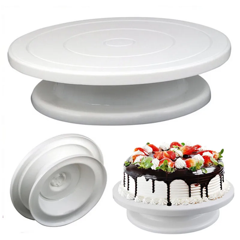 

DIY Cake Turntable Cake Stand Rotating Cake Decorating Turntable Platform Anti-skid Round Rotary Table Baking Decorating Tools
