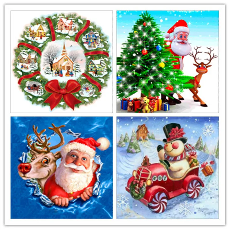 

5D DIY Christmas Snowman Diamond Painting Cross Stitch Craft Gift Full Round Resin Diamond Mosaic Diamond Embroidery Set