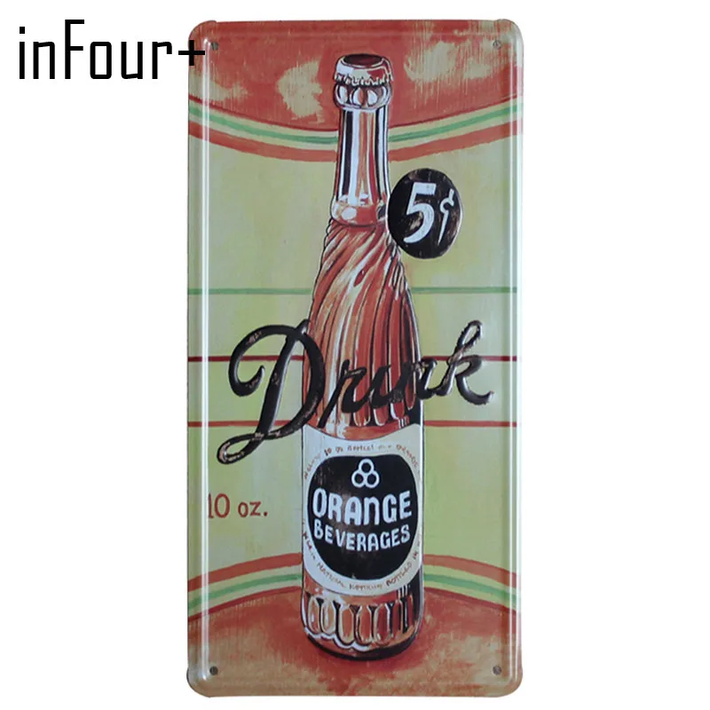 

[inFour+] 2018 New Drink Plate Metal Plate Car Number Tin Sign Bar Pub Cafe Home Decor Metal Sign Garage Painting Plaques Sign