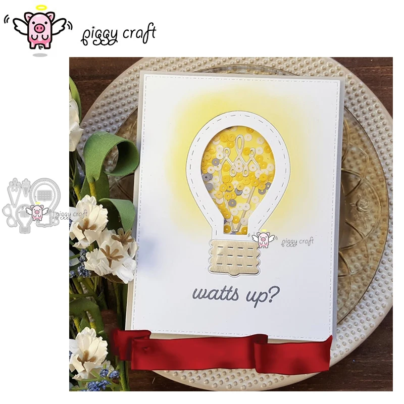 

Piggy Craft metal cutting dies cut die mold Light bulb combination Scrapbook paper craft knife mould blade punch stencils dies