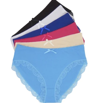 

Pack of 60 Solid High Rise Lady Short Brief Spandex Laced Cotton Mama Size Panties Big Size Women Underwear Boyshort Wholesale
