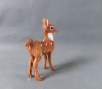 

about 15 x 11cm sika deer model toy polyethylene&furs Resin handicraft,props,Christmas gift decoration a306