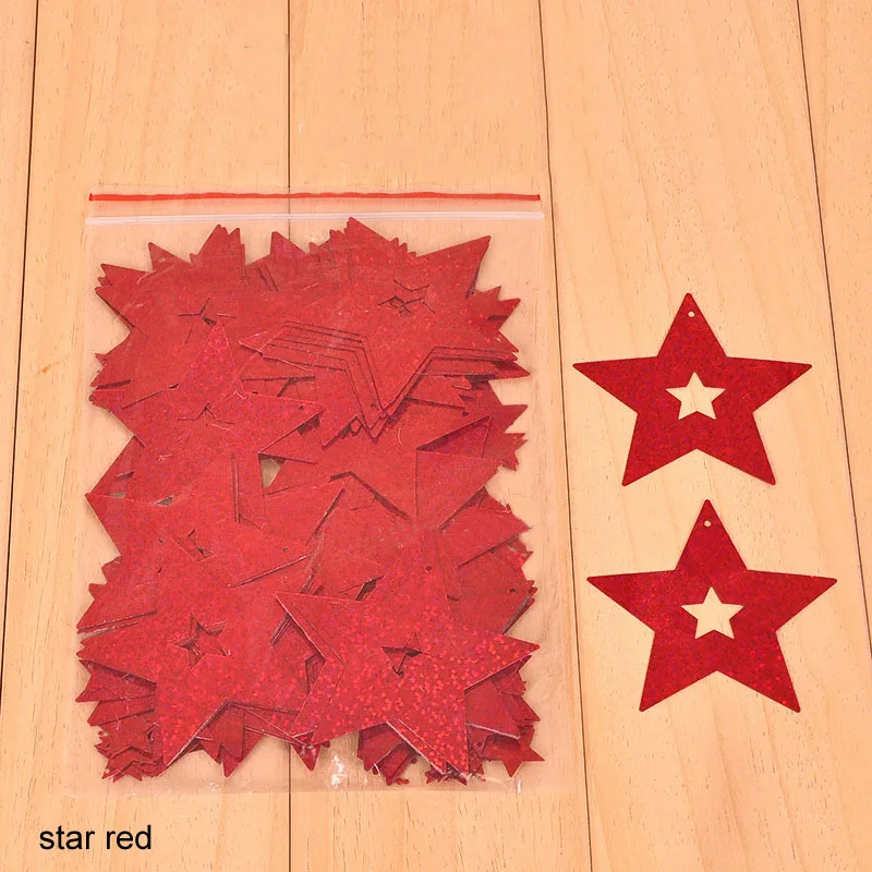 Marriage Room Balloon Accessories Decor Ribbon Rain Pendants 100 Pcs Cloth Material Star Card Wedding Supply Laser Pendant - Цвет: star red