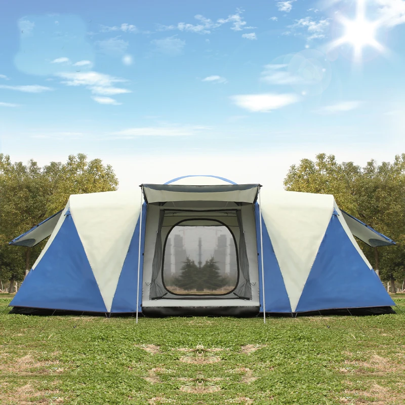 Ультратонкая двухслойная Водонепроницаемая прочная походная палатка для 8-12 человек семейная палатка Carpas De Camping