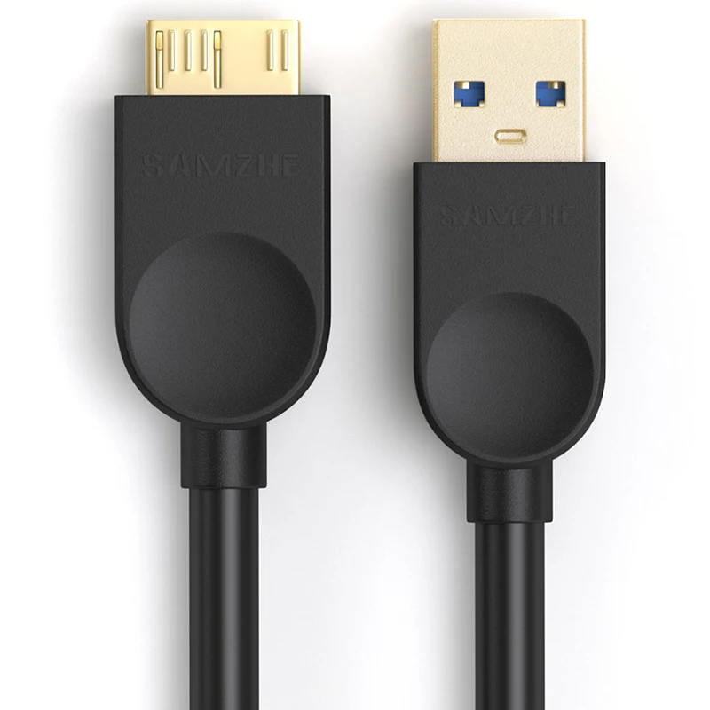 SAMZHE Micro USB 3,0 Cable 1 m 2 m 3 m de carga rápida Cable de datos USB3.0 Cable de teléfono móvil para Samsung Note3 S5 disco duro Toshiba