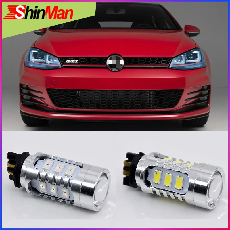 Светодиодные лампы ShinMan PW24W для Volkswagen VW Golf MK7 VII (только ксеноновые фары) дневные