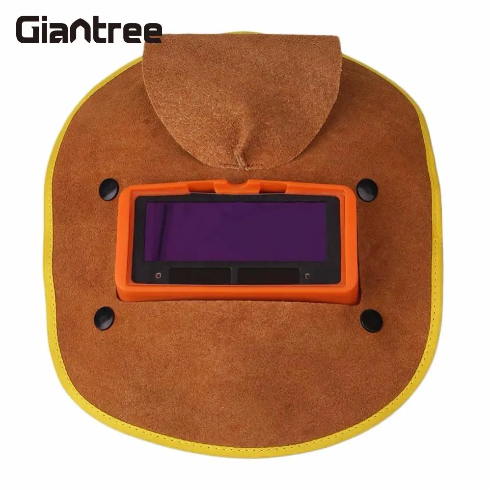 

giantree Protable Leather Solar Power Auto Darkening Filter Lens Hood Welding Helmet Mask