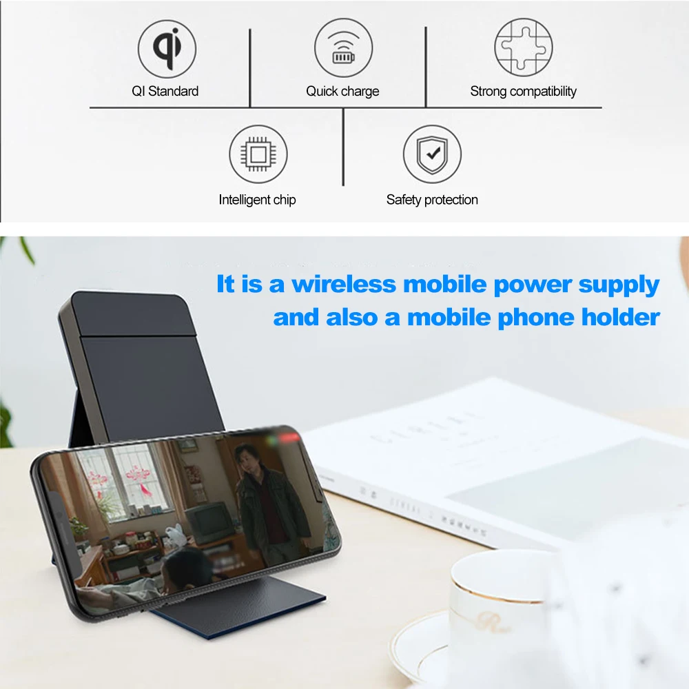 Docooler 8000 mAh QI Беспроводное зарядное устройство power Bank Быстрая Зарядка Внешний аккумулятор с двумя usb-портами зарядное устройство беспроводной внешний аккумулятор