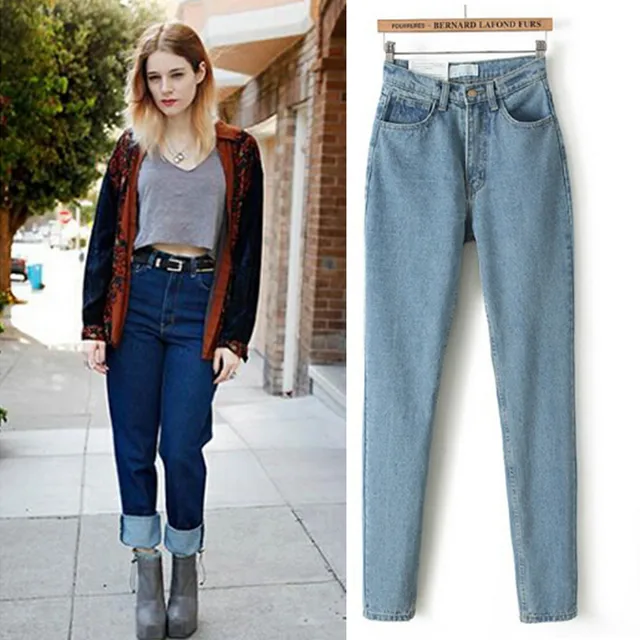 New 2015 Fashion Vintage Ladies Retro High Waist Jeans